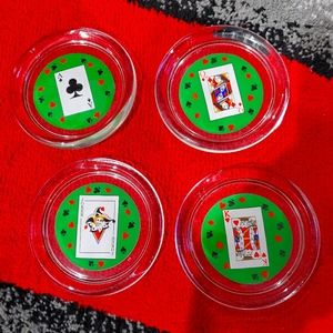 Set of glass luminarc France coasters